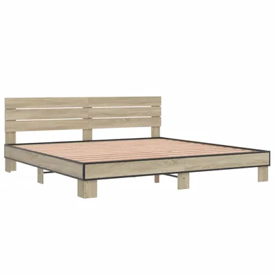 Produktbild von Bettgestell Sonoma-Eiche 200x200 cm Holzwerkstoff und Metall