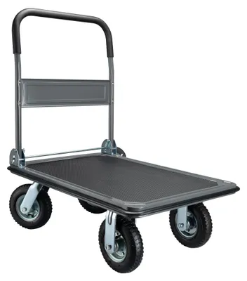 Produktbild von Wiltec Plattformwagen bis 300 kg 895x610x985 mm, Transportkarre klappbar mit Bügelgriff und Anti Rutsch Belag und Kantenschutz, Transporthilfe