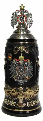 Bierseidel mit Adlerhenkel, 0,6 L, Ton, klassisch
