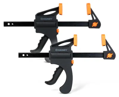 Productafbeelding van Snelspanklemset, 2-delig - 150 mm: parallelklem en spreidklem - Snelspanklem voor houtbewerking en doe-het-zelf projecten - Sterke werkplaatsklem met een klemkracht van 500 N - 6 inch [10273B]
