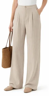 Produktbild von Leinenhose für große Frauen, Gerade Passform