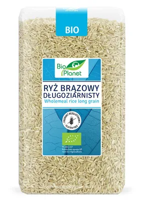 Obrázok produktu pre HNEDÁ RYŽA DLHOZRNNÁ, BEZLEPKOVÁ,1 kg -PLANÉTA