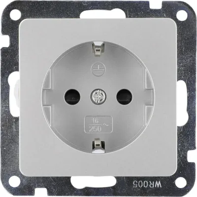 Produktbild von Unitec Steckdose ohne Rahmen silber, Serie Genua