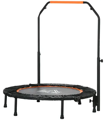 Productafbeelding van Fitness trampoline, 102 cm, opvouwbaar, met 4 hoogtestanden, handgreep, geschikt tot 100 kg (zwart)