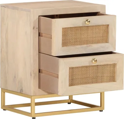 Produktbild von vidaXL Nachttisch 40x30x50 cm Massivholz Mango und Eisen