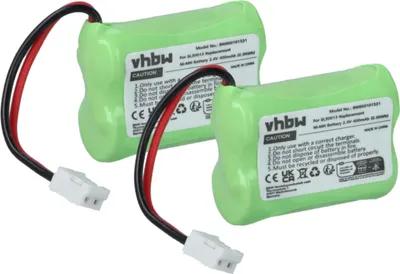 Produktbild von vhbw 2x Akku kompatibel mit Audioline DECT 7501, 7500 Plus, 7800, 7800B, 7500, 7500 Micro schnurlos Festnetz Telefon (400 mAh, 2,4 V, NiMH) Grün