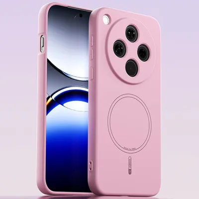 Image de Etui magnétique pour Oppo Find X8, compatible MagSafe, silicone liquide, antichoc et résistant aux rayures Rose