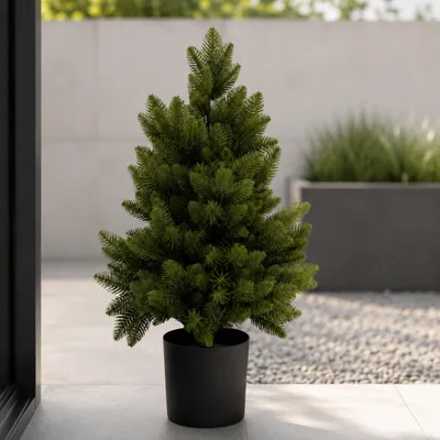 Immagine prodotto di Abete artificiale HWC-R29, albero decorativo, albero artificiale, pianta artificiale, polietilene per esterni, 55 cm