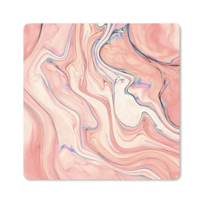 Produktbild von MuchoWow® Mauspad Mousepad Marmor - Pastell - Rosa - Blau - Marmoroptik - Abstrakt 30x30 cm - Mousepads - Maus Mat - Pad - Mausunterlage - Gaming