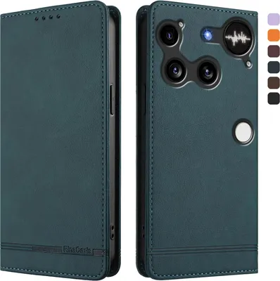 Produktbild von Hülle für Nothing Phone 3, Retro Kunstleder Ständer Klapphülle mit Kartenfächer und Magnetische Grün