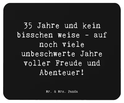 Produktbild von Mr. & Mrs. Panda Mouse Pad Spruch 35. Geburtstag - Schwarz - Geschenk, mousematte, 35 Jahre, pc mousepad, Lächeln, Erinnerungen, Alter, besondere Freude, computer