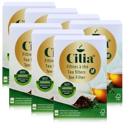 Produktbild von CILIA® Teefilter 100Stk. Grösse M mit/ohne Halter verwendbar ( 7er Pack )