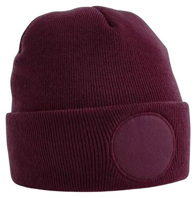 Imagen del producto de Beechfield - Gorro con parche circular LT1189 (talla única) (color burdeos)