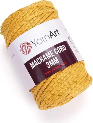 Obrázek produktu pro YarnArt Macrame šňůra 3 mm 85 m, žlutá - vysoce kvalitní bavlněná směs, měkká lanová šňůra