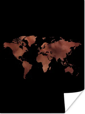 Produktbild von MuchoWow® Poster Weltkarte - Rot - Schwarz 60x80 cm - Schlafzimmer Dekoration