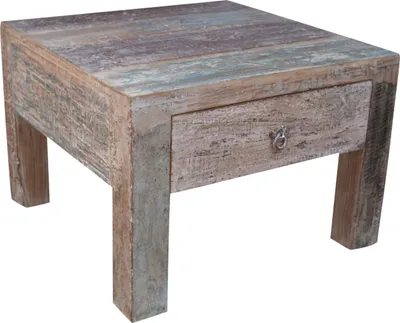 Produktbild von Kaffeetisch, Couchtisch, Beistelltisch mit Schublade - Modell 8, Braun, Holz, 46*65*65 cm, Kaffeetische & Bodentische