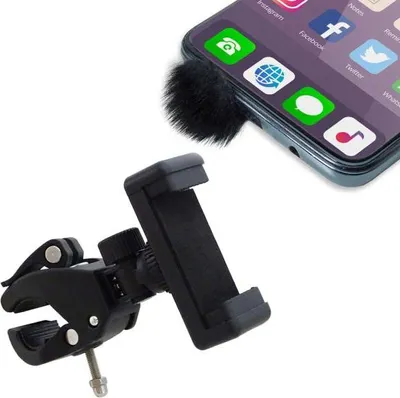 Produktbild von keepdrum variabler Smartphone-Halter mit Micro-Fellwindschutz Set