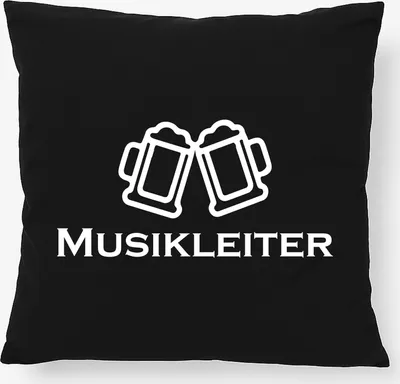 Produktbild von Huuraa Kissen Musikleiter Schützenfest 40x40cm mit Füllung Black Baumwolle Dekokissen Geschenkidee