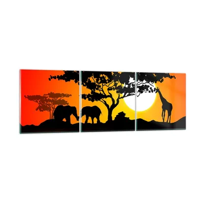 Produktbild von Bilder auf glas - Tiere Safari Savanne Giraffe - 120x40cm - Glasbilder - Wandbilder - Kunstdruck - zum Aufhängen bereit - Wanddekoration aus Glas - Glas Bilder - Wandbild auf Glas - GCA120x40-0539