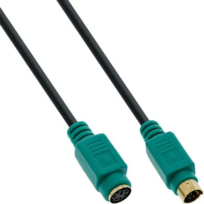 Immagine prodotto di InLine® Cavo PS/2, 6pin Mini-Din M-F pc99, connettore verde, dorato, 3m