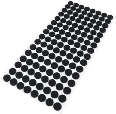 Produktbild von Adsamm® | 128 x selbstklebende Filzgleiter / Schwarz / Ø 12 mm / rund / Möbelgleiter aus Filz mit 3.5 mm Stärke
