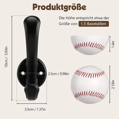 Immagine prodotto di Ganci appendiabiti in alluminio - Nero - Set da 6 - resistenti