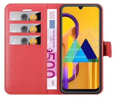 Produktbild von Cadorabo Hülle für Samsung Galaxy M21 / M30s Schutz Hülle in Rot Handyhülle Etui Case Cover Magnetverschluss