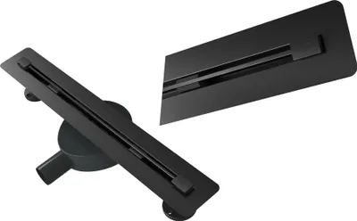 Immagine prodotto di Granitan - Canaletta per doccia - Scarico per doccia - 50 cm - Nero - per piastrelle - Acciaio inossidabile - Scarico a pavimento - LUNO