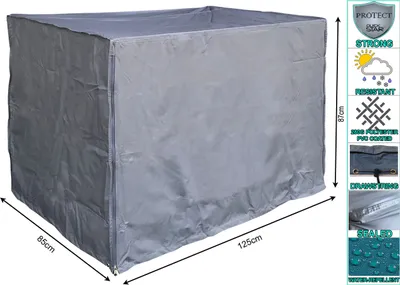 Produktbild von 10 x Gitterbox Abdeckung 125x85x87cm Grau Schutzhülle Abdeckplane Polyester