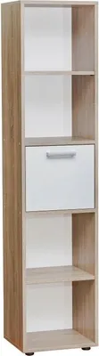 Produktbild von Bücherregal Palpala 01, Farbe: Eiche Sonoma / Weiß - 180 x 41 x 35 cm (H x B x T)