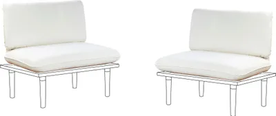 Produktbild von BELIANI Ersatzbezüge Cremeweiß aus Stoff 4-teilig mit Reißverschlüssen Modern Outdoor Rücken- und Sitzkissenbezüge für Gartenmöbel Loungemöbel