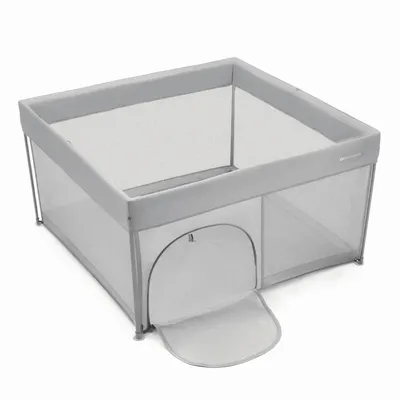 Obrázok produktu pre Kinderkraft ZIKI cestovná ohrádka skladacia, s taškou, priedušná, mäkko polstrovaná, na zips, od narodenia do 4 rokov, sivá
