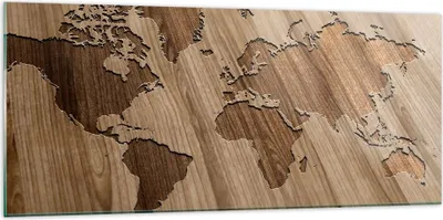 Produktbild von Bilder auf glas - Geographie Globus Karte - 120x50cm - Glasbilder - Wandbilder - Kunstdruck - zum Aufhängen bereit - Wanddekoration aus Glas - Glas Bilder - Wandbild auf Glas - GAB120x50-3042