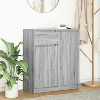 Zdjęcie produktu dla vidaXL Kredens z szufladą Szary Sonoma 71x35x84 cm Materiał drewnopochodny