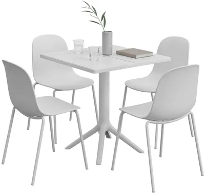 Image de Ensemble de mobilier de jardin Nerra comprenant 4 chaises blanches