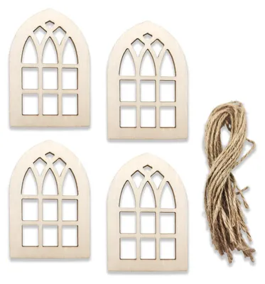 20 rohholz Fenster-Anhänger mit Juteschnur, DIY-Bastel