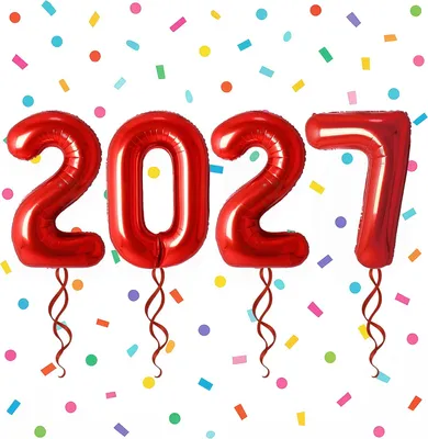 Immagine prodotto di Palloncini a forma di numeri, altezza 81 cm, confezione da 4 pezzi, ideali per festeggiare Capodanno e l'inizio dell'anno