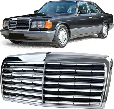 Obrázek produktu pro Mřížka chladiče Grill 12 žeber sportovní optika černá chrom pro Mercedes W126 C126