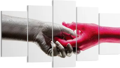 Produktbild von Bild auf Leinwand - Leinwandbild - 5 Teile - Hilfe Hände Symbol - 160x85cm - Wand Bild - Wanddeko - Wandbilder - Leinwanddruck - Bilder - Wanddekoration - Leinwand bilder - Wandbild - EA160x85-4483