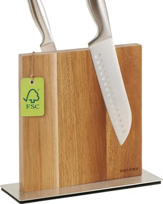 Immagine prodotto di Ceppo magnetico bifacciale - Pratico organizer per coltelli - 1 pezzo - Legno d'acacia - Salvaspazio