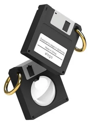 Obrázok produktu pre elago EAT-DISK-BK, Puzdro, Čierna, Šedá, Biela, Apple, Silikón, AirTag, 1 kusov
