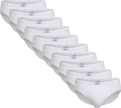 Produktbild von Götzburg Herren Briefs 10er Pack - Single Jersey, Unterwäsche Set, Baumwolle Stretch Weiß M