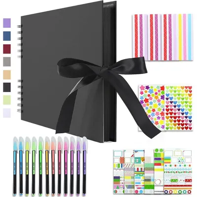 Immagine prodotto di Album fotografico personalizzabile, formato 28,5 x 21 cm. Album fotografico fai-da-te, 80 pagine, per 160 foto formato 10x15 cm. Colore: nero