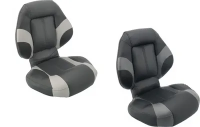 Produktbild von Bootssitz Steuerstuhl Klappsitz ergonomisch klappbar grau/schwarz Kunstleder Farbe: grau