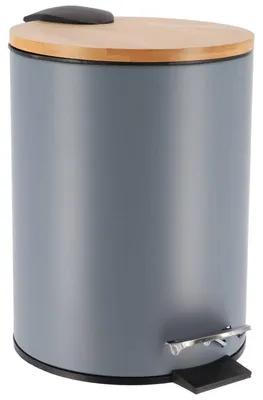 Produktbild von Mülleimer aus metall mit fallbremse 2,5l - bambusgrau - Tendance