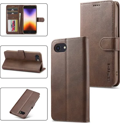 Produktbild von Hülle für iPhone 16e/iPhone 17e, Klapphüllen Brieftasche Leder Magnetverschluss Ständer Schutzhülle Braun