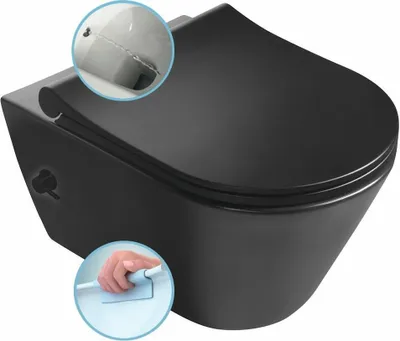 Immagine prodotto di Sapho Avva - Wc sospeso con doccia bidet, senza bordo, nero opaco 100315-110