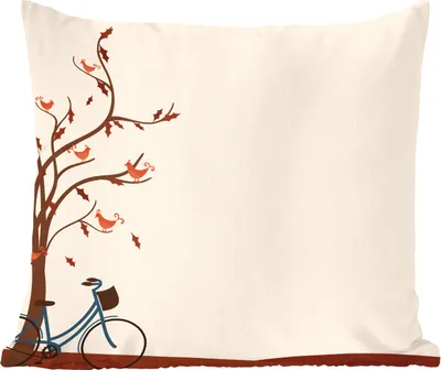 Produktbild von MuchoWow® Zierkissen Sofakissen Wohnzimmer Dekokissen 50x50 cm Herbst - Illustration - Baum - Komfort - Sofakissen