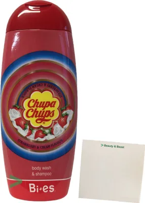 Produktbild von Chupa Chups 2in1 Duschgel und Shampoo Erbeer & Cream (250ml) + usy Block