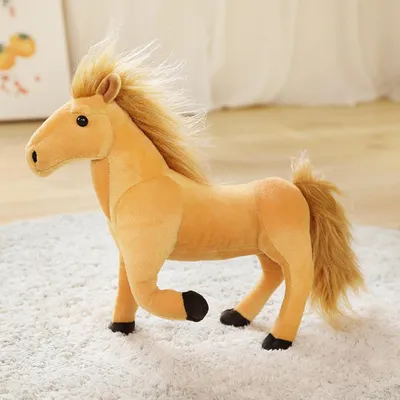 Productafbeelding van Pluche paard, 32 cm hoog, bruin, zacht